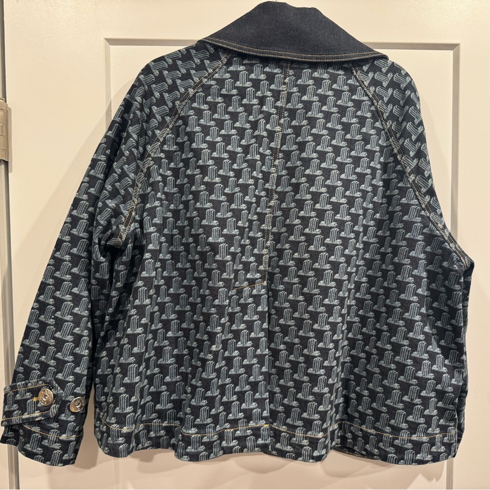 Lanvin Monogram-Pattern Swing Denim Jacket - image 8